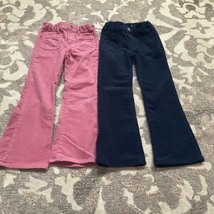 Two pairs of girls, gap corduroy, pink and navy pants